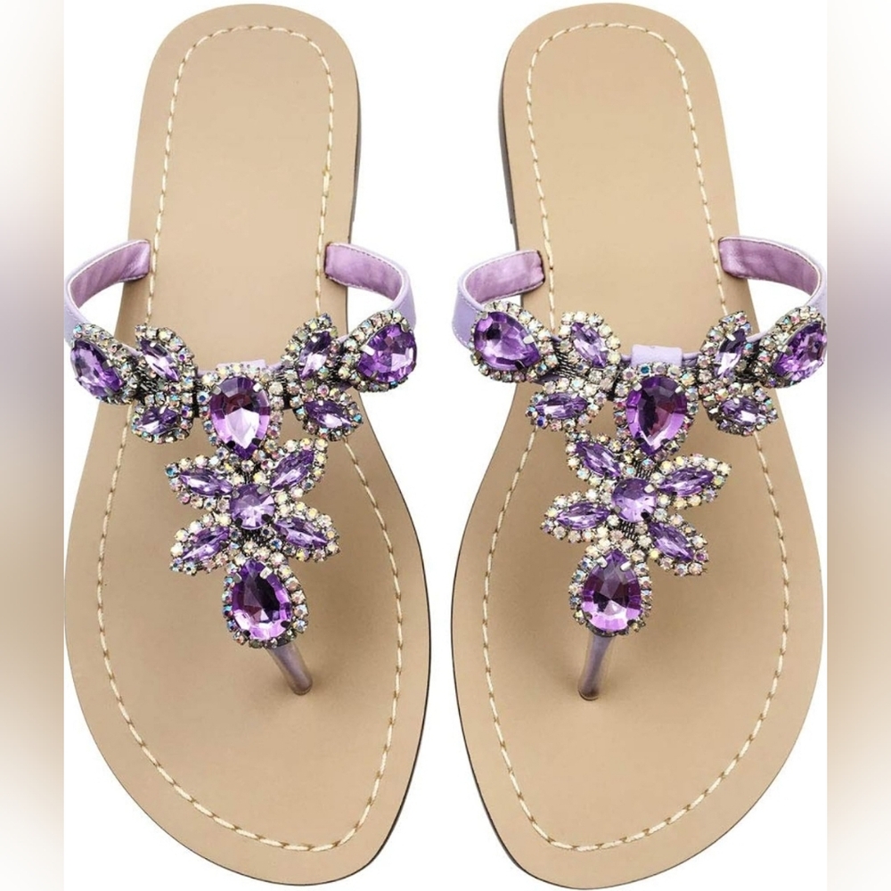 Ladies Rhinestone Sandals - Picture 2 of 2